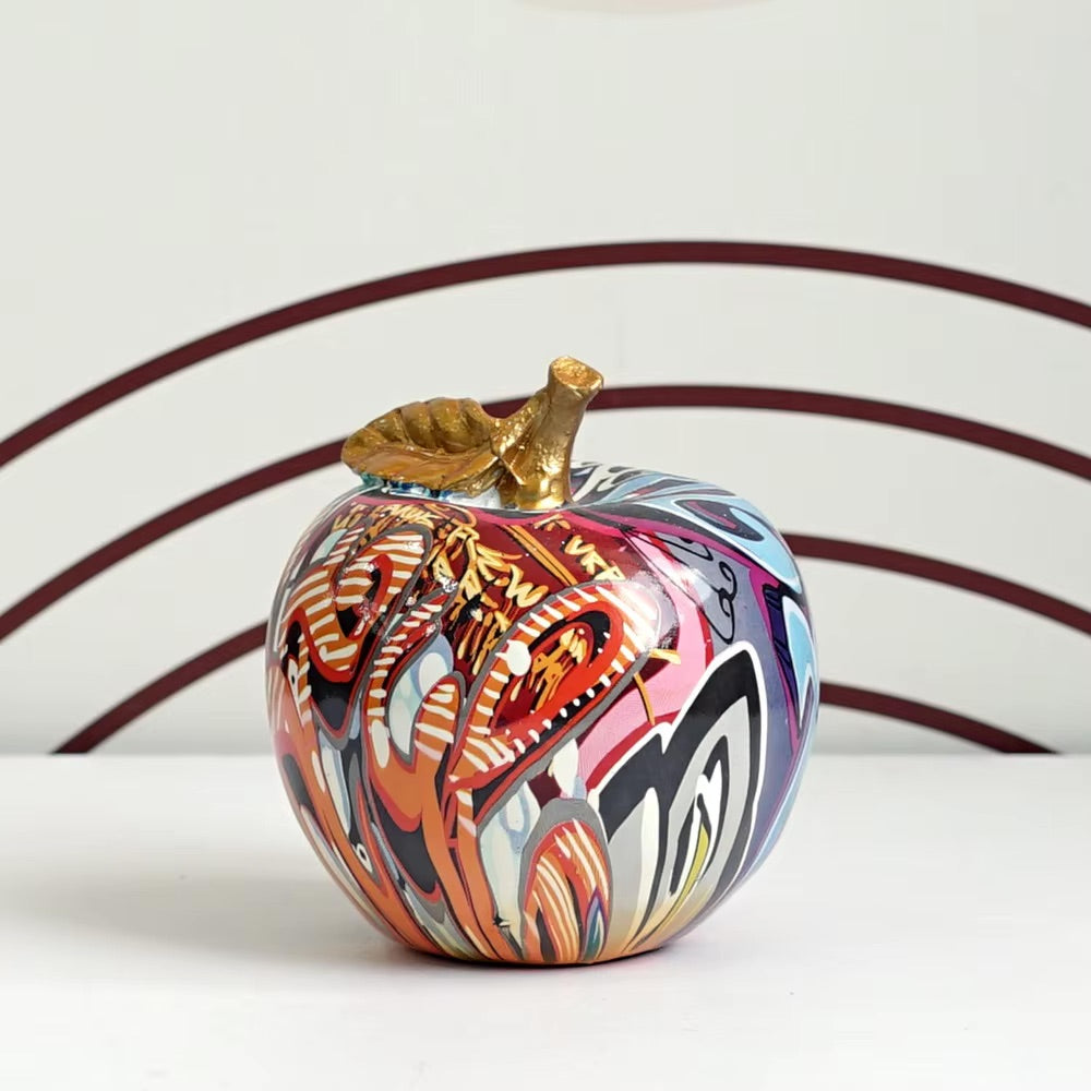 Graffiti Painted Apple Sculpture