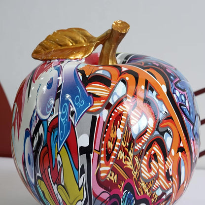Graffiti Painted Apple Sculpture