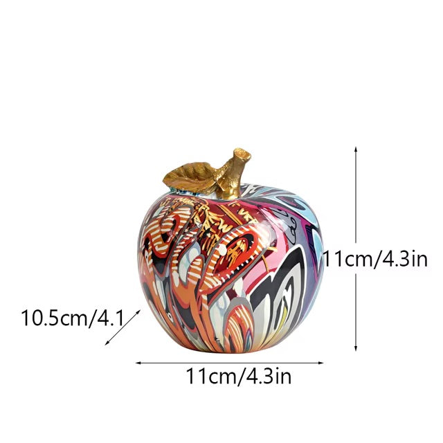 Graffiti Painted Apple Sculpture