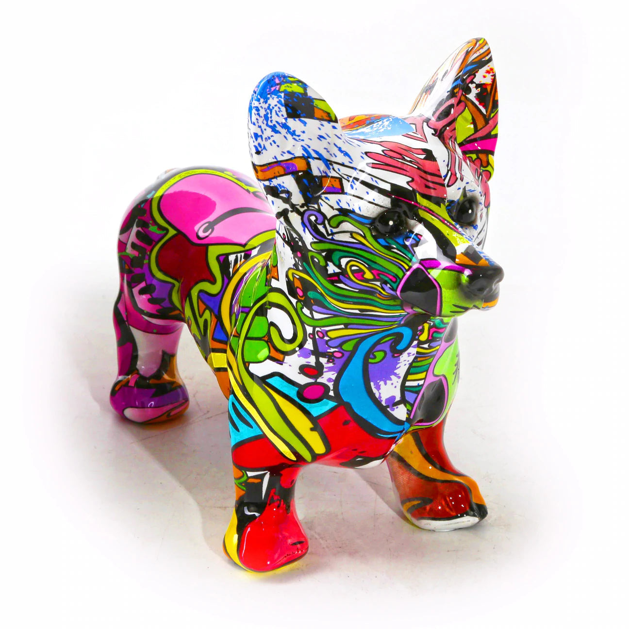 Corgi Graffiti Painted Statue