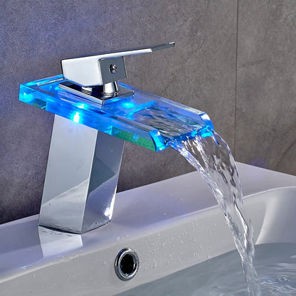 LED Waterfall Bathroom Faucet