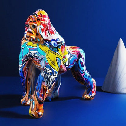 Gorilla Nordic Painted Statue