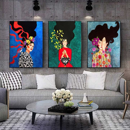 Nordic Abstract Woman Paintings