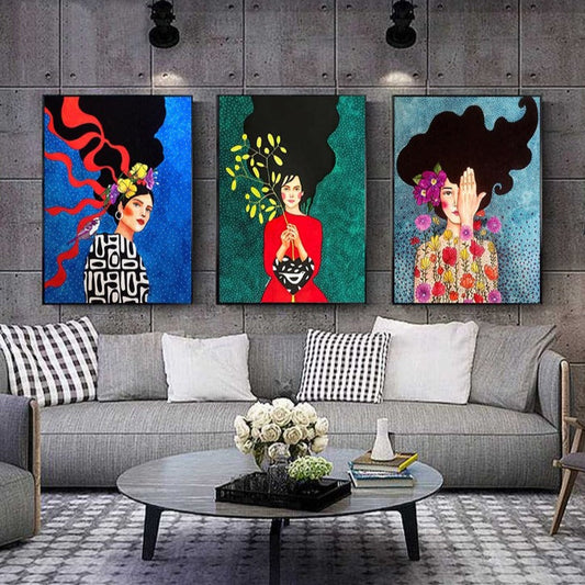 Nordic Abstract Woman Paintings