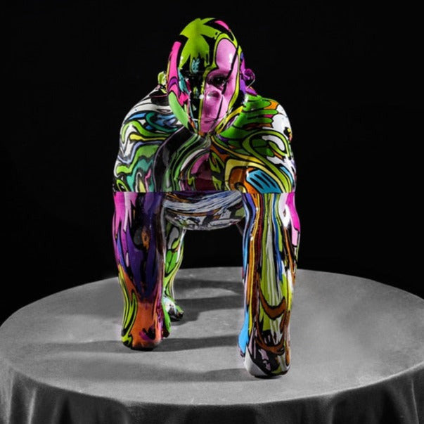 Gorilla Nordic Painted Statue