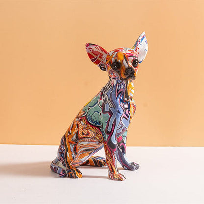 Chihuahua Graffiti Painted Statue