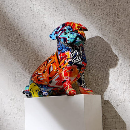 Pug Nordic Painted Statue