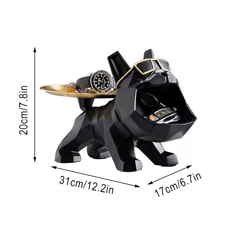 Geometric Bulldog Storage Bin And Tray