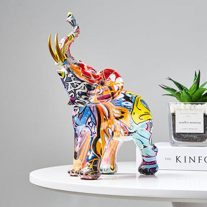 Elephant Nordic Painted Statue