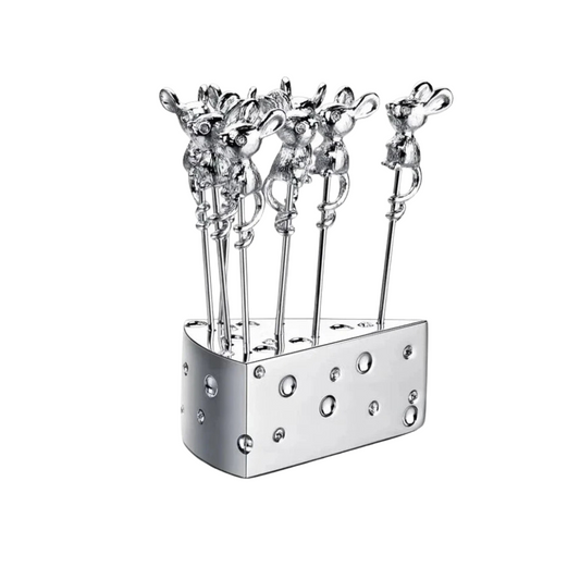 Stainless Steel Fruit And Cheese Picks With Base