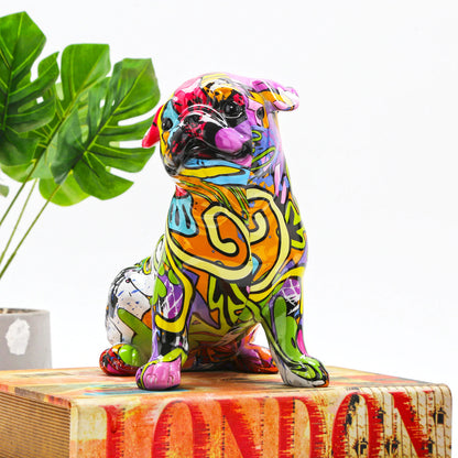 Pug Nordic Painted Statue
